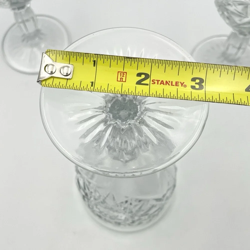 Vintage Pressed Glass‎ Goblets Starburst Pattern Water Wine Glasses Set 3